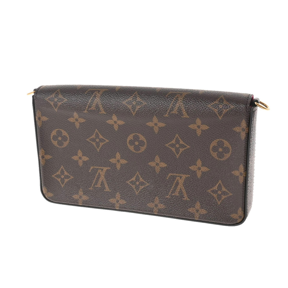 Louis Vuitton Monogram Chain Canvas Brown Pochette Wallet Felicie Brown